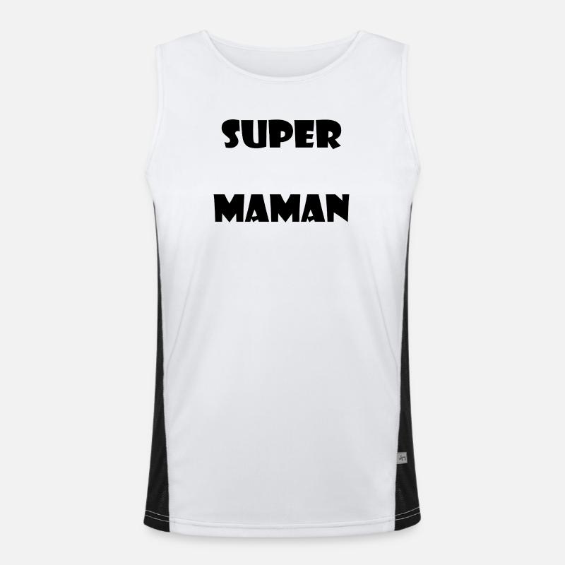 SUPER-MAMA. MAMA. MUTTERTAG. HERZ. PARTEI Funktionelles Kontrast-Tank Top für Männer 