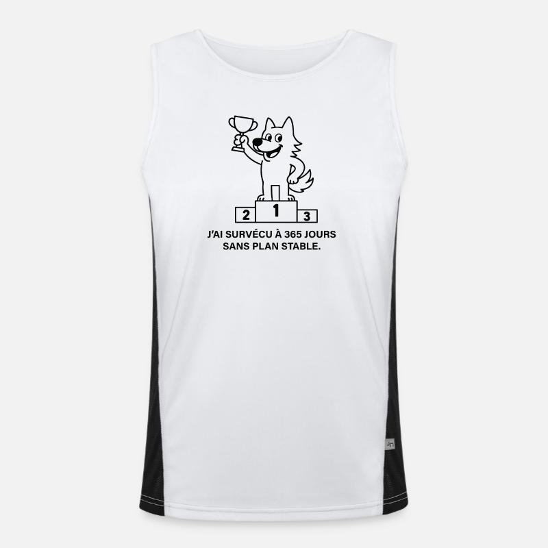 Loup vainqueur sans plan stable Débardeur respirant contrasté Homme 