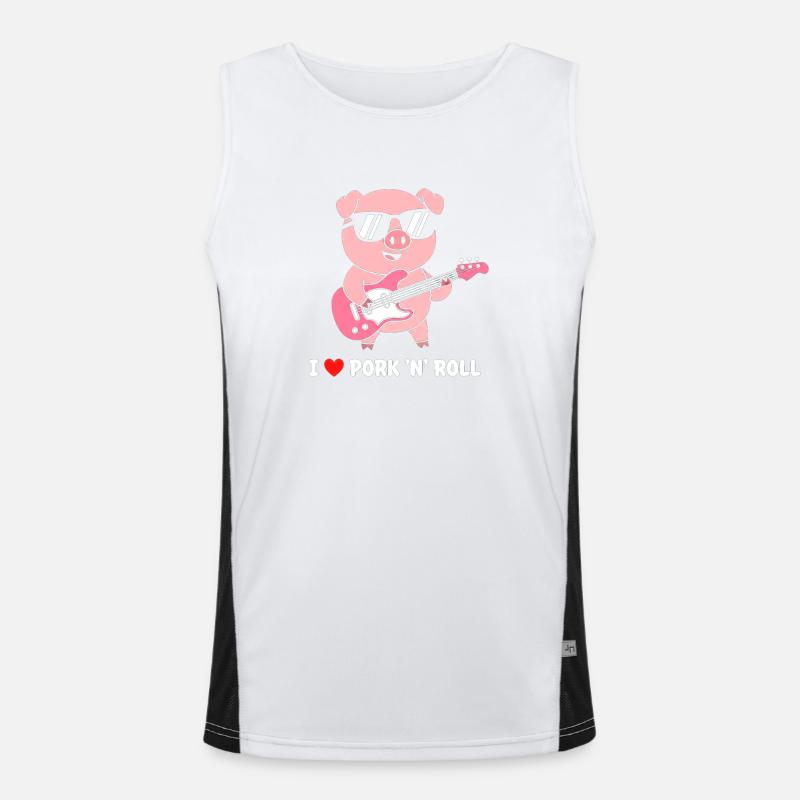 Pig Rocks Guitar Men's Functional Contrast Tank Top 