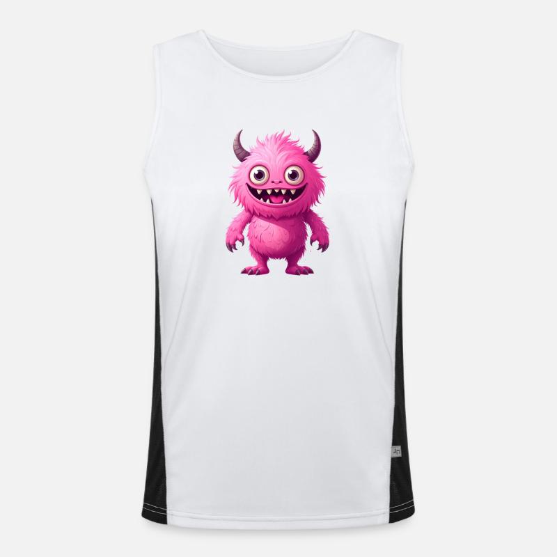 Mostro Rosa - Canotta sportiva da uomo in contrasto cromatico  - bianco/nero