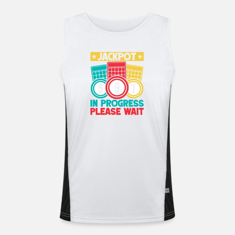 Bingo Game Jackpot In Progress Please Wait Bingo Men's Functional Contrast Tank Top 