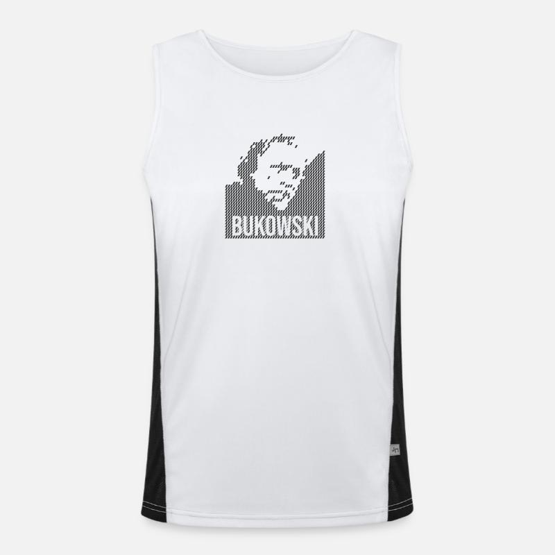 Charles Bukowski Porträtdesign Funktionelles Kontrast-Tank Top für Männer 
