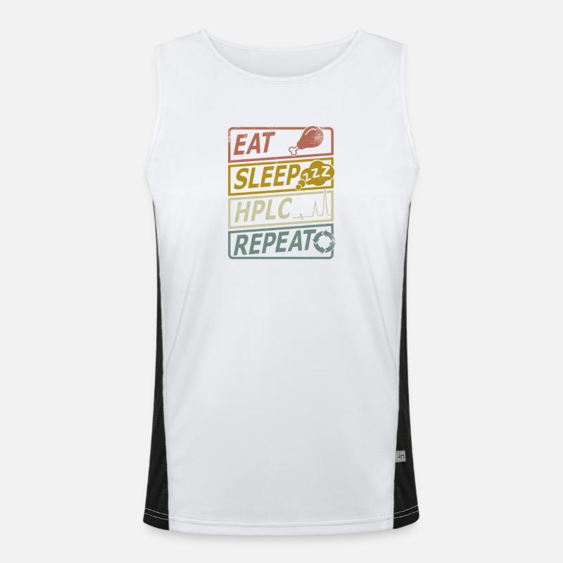 HPLC Performance Chromatography Retro Sleep Repeat Funktionelles Kontrast-Tank Top für Männer 