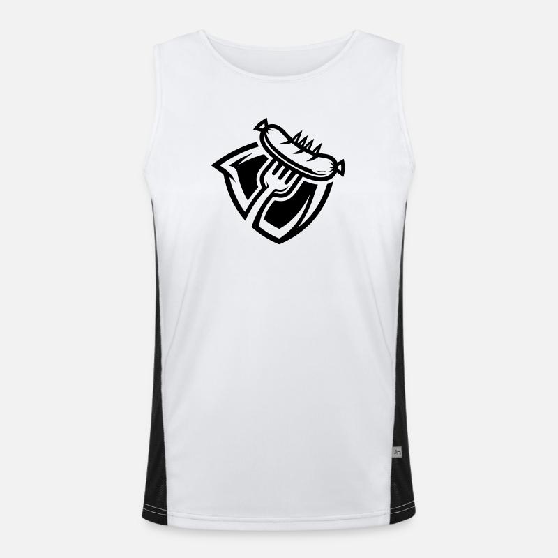 Wurst Gabel Funktionelles Kontrast-Tank Top für Männer 