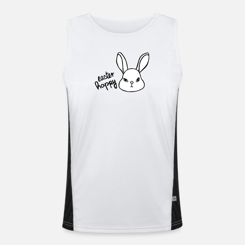 Sarcastic Easter Bunny - Easter Happy Bunny - Men's Functional Contrast Tank Top  - white/black