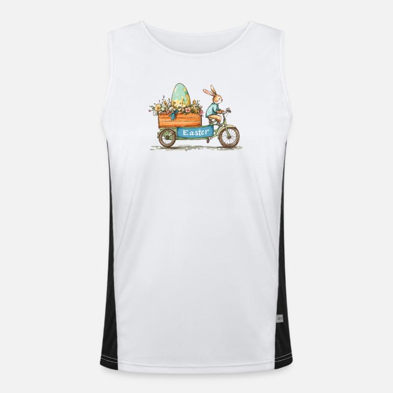 Funny Easter Bunny Cool Easter Bunny - Men's Functional Contrast Tank Top  - white/black