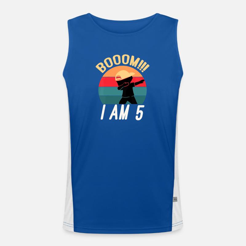 Boom, ich bin 5 Geburtstags-Tee Funktionelles Kontrast-Tank Top für Männer 