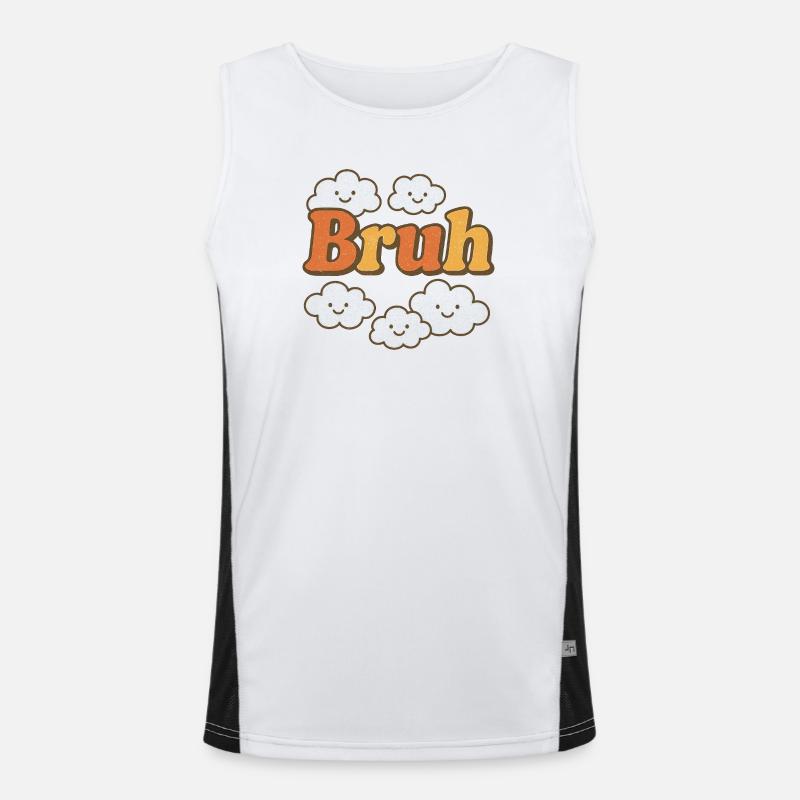Bruh Clouds Glitter-Typografie Funktionelles Kontrast-Tank Top für Männer 