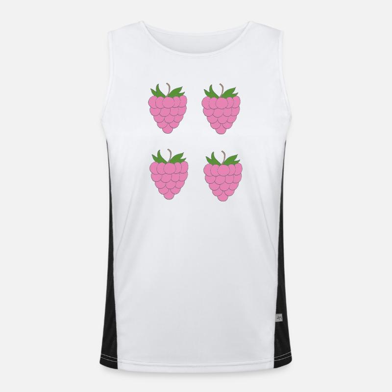 Motif de double grappe de framboise Débardeur respirant contrasté Homme 
