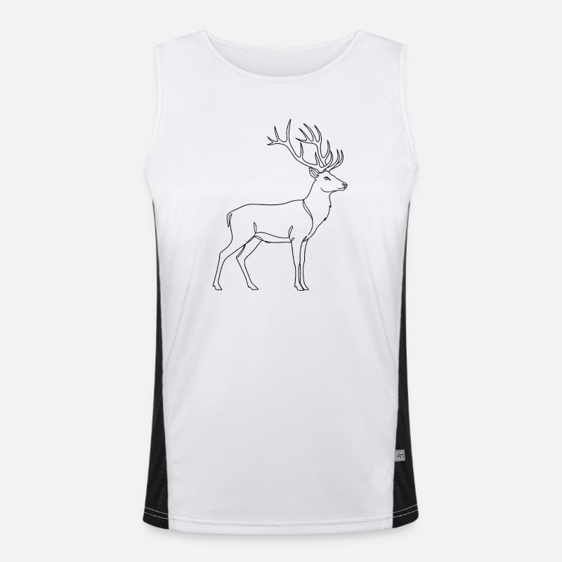 Minimalist Deer Silhouette Wild Art Men's Functional Contrast Tank Top 
