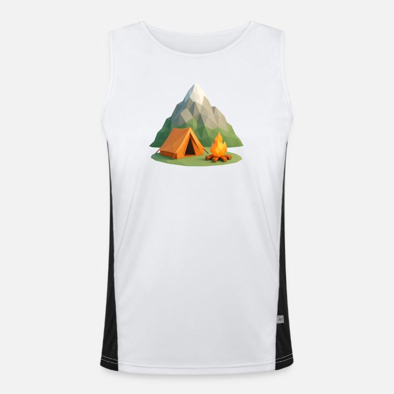 Geopolymountain Camping Szene Funktionelles Kontrast-Tank Top für Männer 