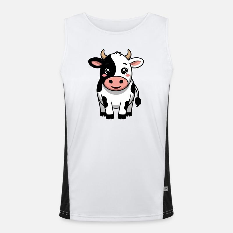 Vache - Vache comique Kawaii Débardeur respirant contrasté Homme 