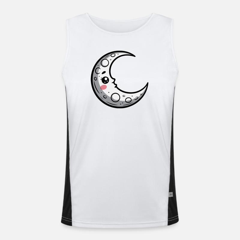 Moon - Men's Functional Contrast Tank Top - white/black
