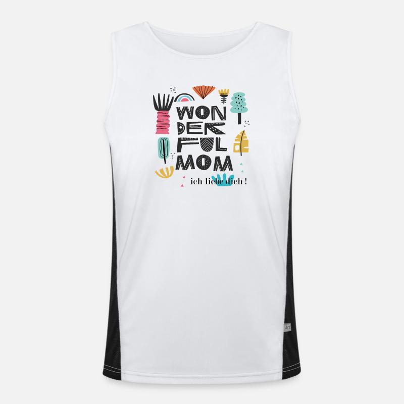 Wunderbare Mama  Funktionelles Kontrast-Tank Top für Männer 