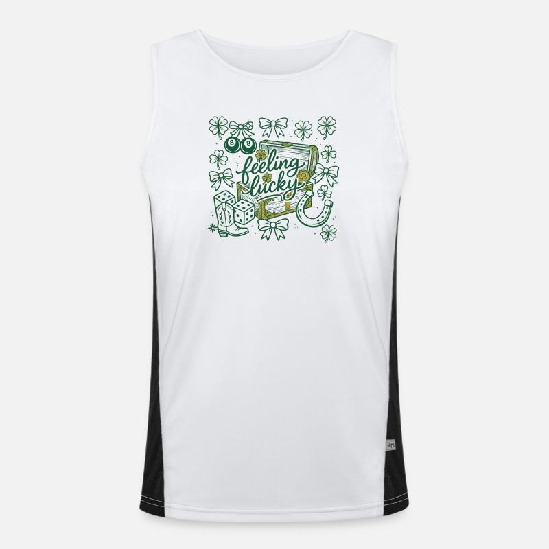 Se sentir chanceux pour la Saint-Patrick Typographie festive Débardeur respirant contrasté Homme 