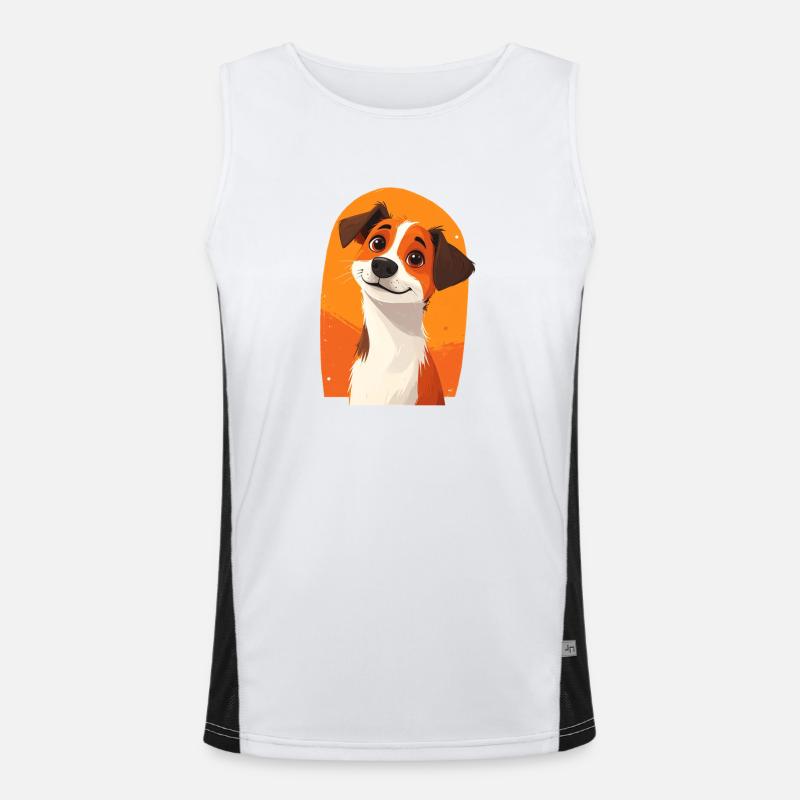 Cute dog Men's Functional Contrast Tank Top 