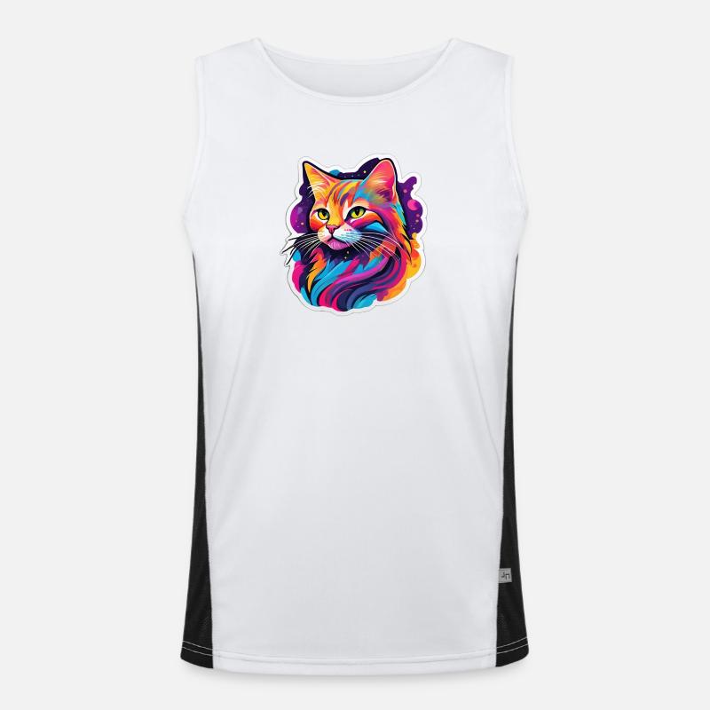 Rainbow Bright Cat Men's Functional Contrast Tank Top 