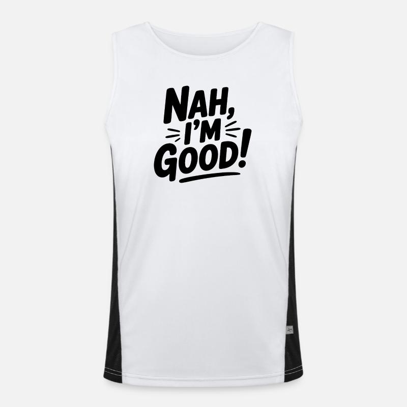 Nein, mir geht's gut! Funktionelles Kontrast-Tank Top für Männer 