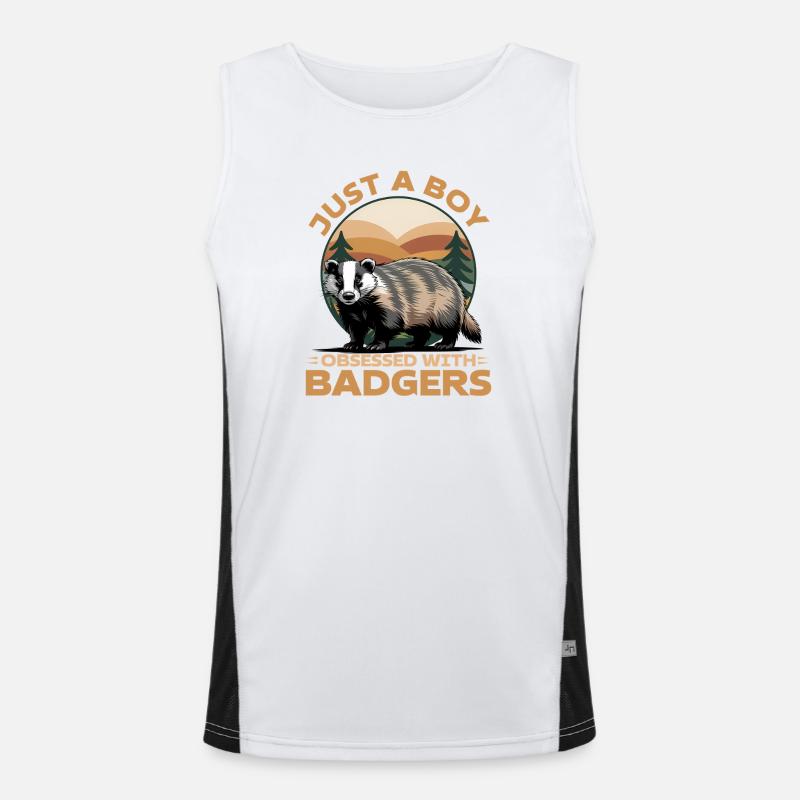 Funny Animal Badger Funktionelles Kontrast-Tank Top für Männer 