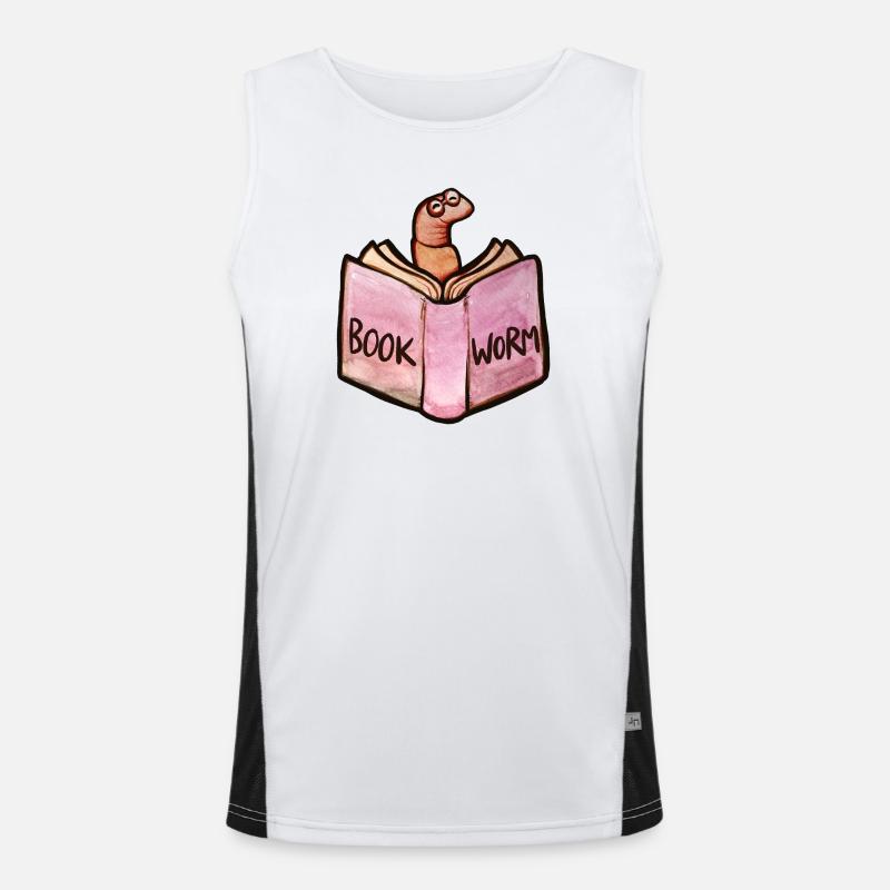 Bookworm Reader: Pink Open Book Funktionelles Kontrast-Tank Top für Männer 