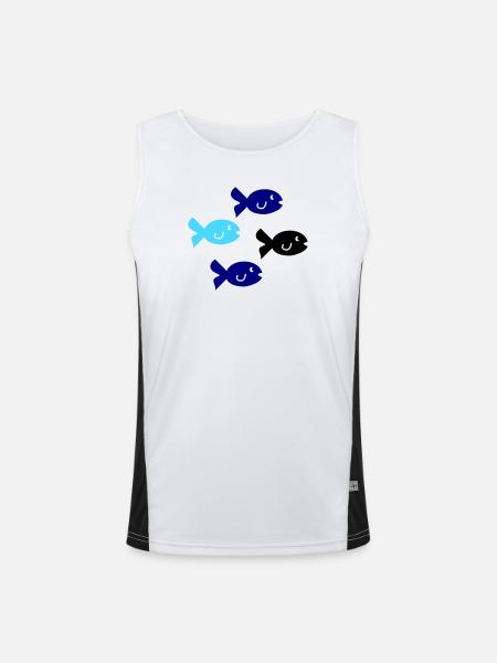 Pisces Silhouette - Men's Functional Contrast Tank Top  - white/black