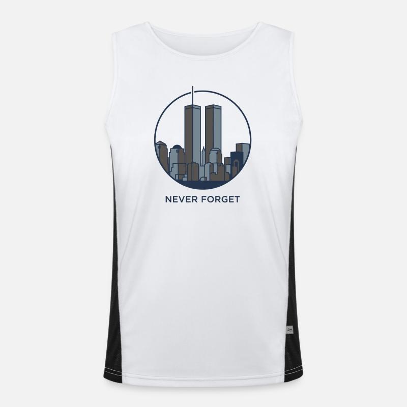 Never Forget Skyline Reminder Men's Functional Contrast Tank Top 