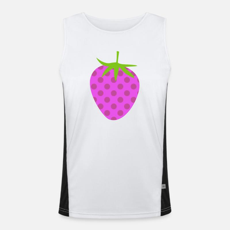 Strawberry Dots Dots Fruit Pink Dots Pattern Men's Functional Contrast Tank Top 