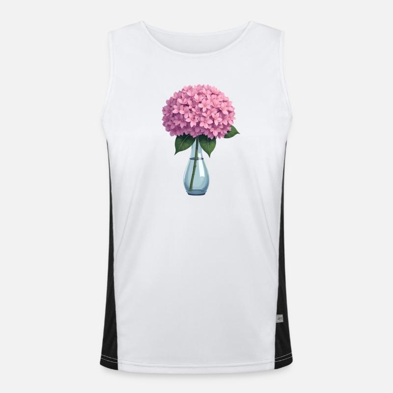 Hydrangea - Men's Functional Contrast Tank Top  - white/black