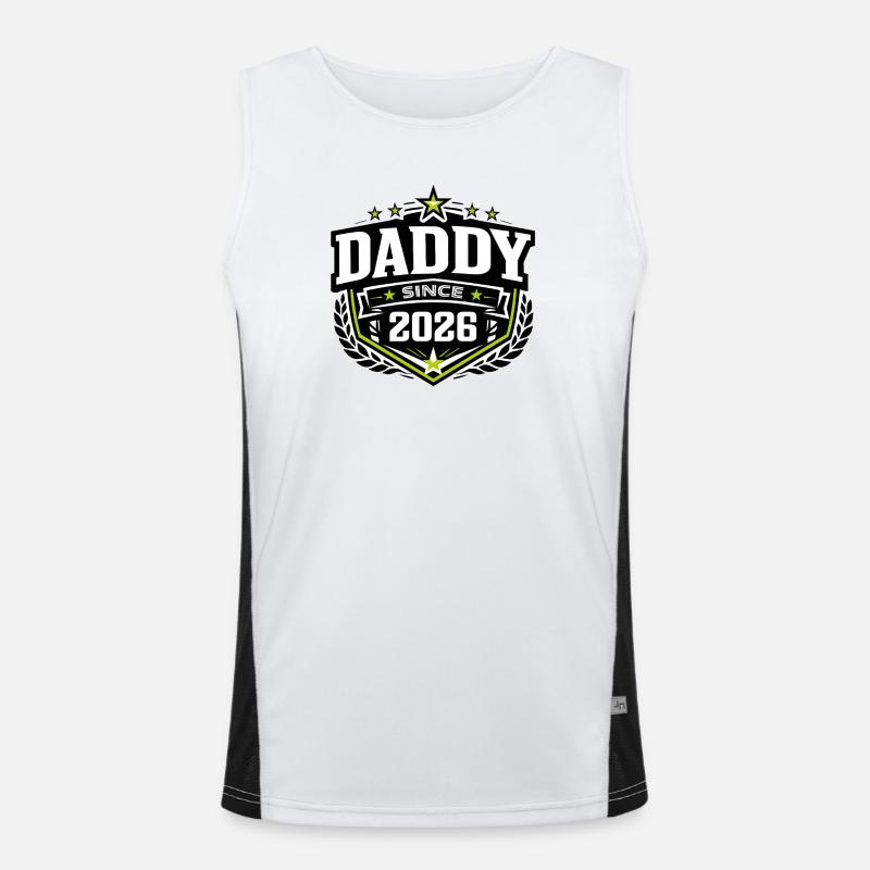Daddy Since 2026 – Proud Dad Design - Men's Functional Contrast Tank Top  - white/black