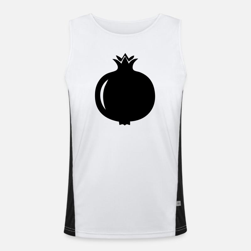 Pomegranate Silhouette – Exotic Fruit Design Men's Functional Contrast Tank Top 