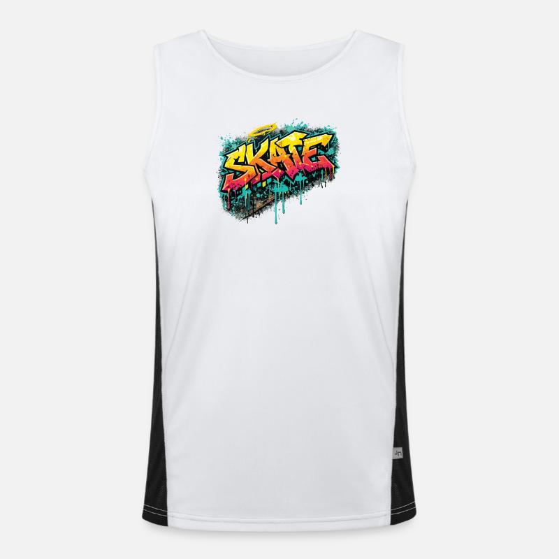 Skate Graffiti Explosion - Men's Functional Contrast Tank Top  - white/black