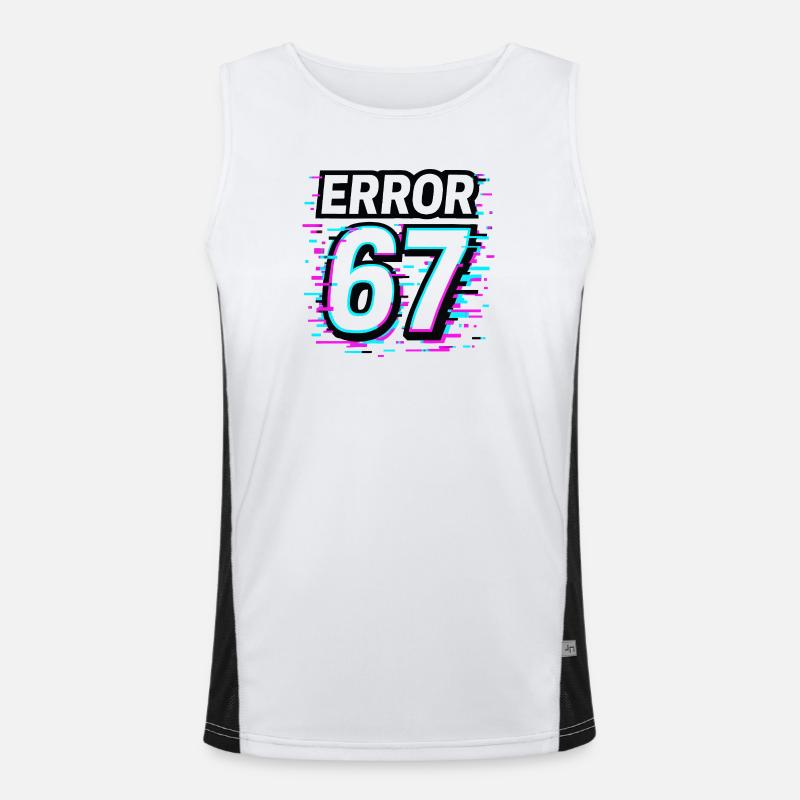 Idée de cadeau Error 67 Six Seven Glitch Cyber Meme Débardeur respirant contrasté Homme 