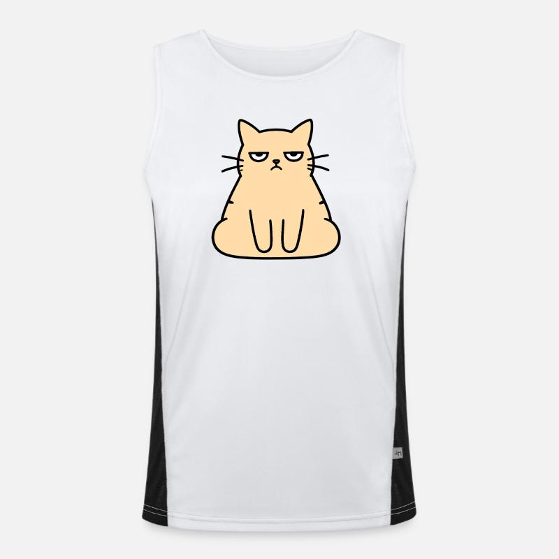 Grumpy Lounge Cat Men's Functional Contrast Tank Top 