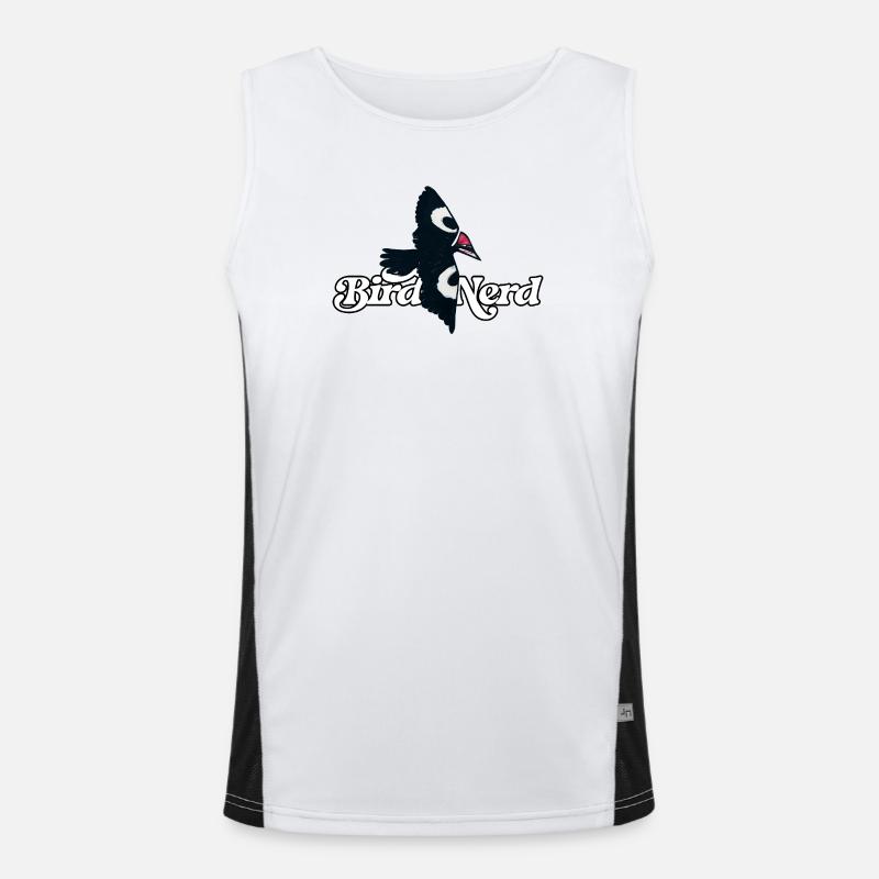 Bird Nerd Logo Tee Funktionelles Kontrast-Tank Top für Männer 