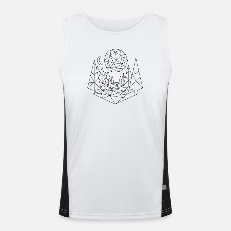 Landschaft Polygon Funktionelles Kontrast-Tank Top für Männer 