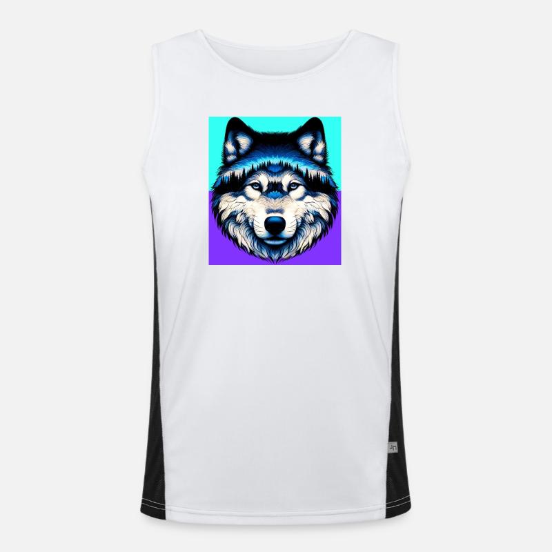 Wolf Funktionelles Kontrast-Tank Top für Männer 