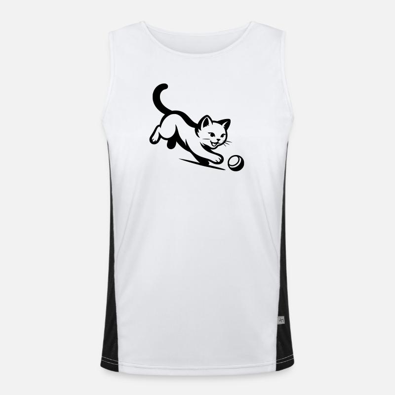 Katze Funktionelles Kontrast-Tank Top für Männer 