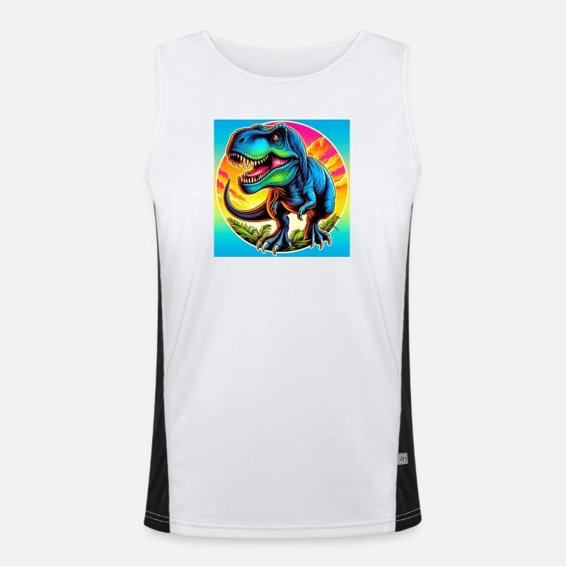 Dinosaurier Funktionelles Kontrast-Tank Top für Männer 