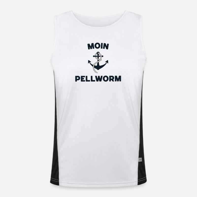 Moin Pellworm – Maritimes Anker-Design Funktionelles Kontrast-Tank Top für Männer 