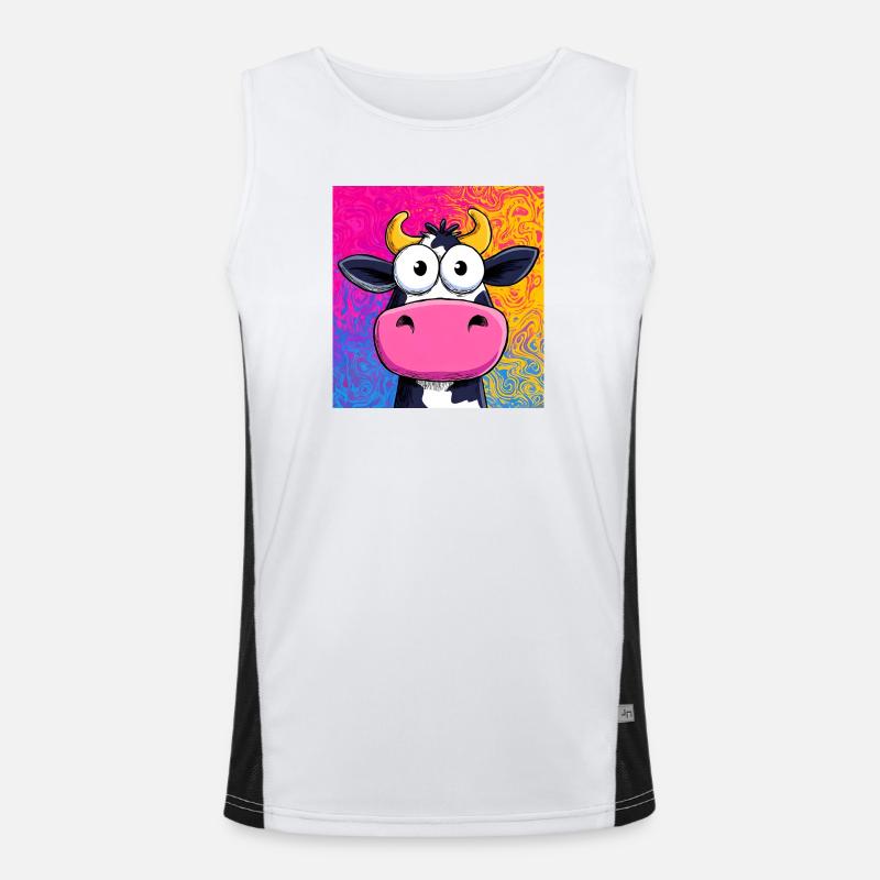 Kuh Funktionelles Kontrast-Tank Top für Männer 