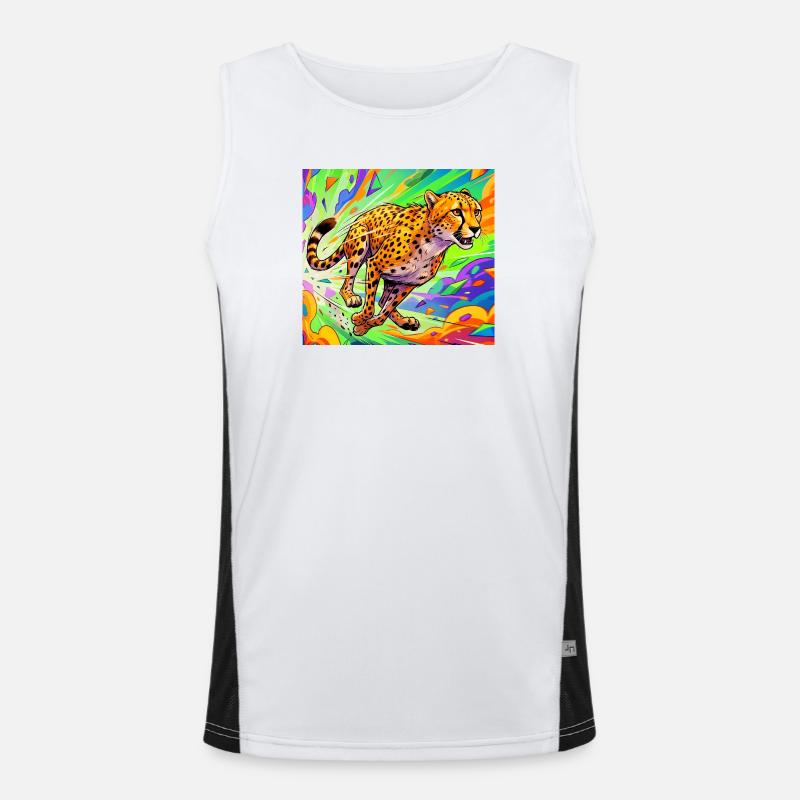 Gepard Funktionelles Kontrast-Tank Top für Männer 