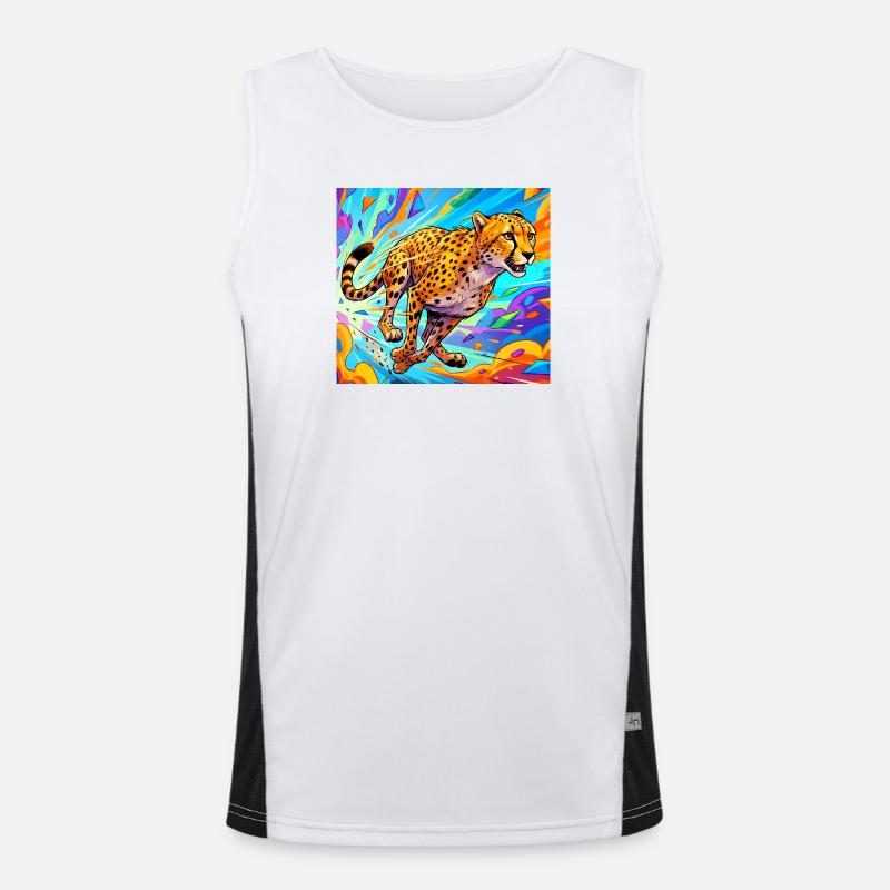 Gepard Funktionelles Kontrast-Tank Top für Männer 