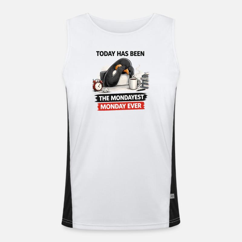 Mondayest Penguin Blues Men's Functional Contrast Tank Top 