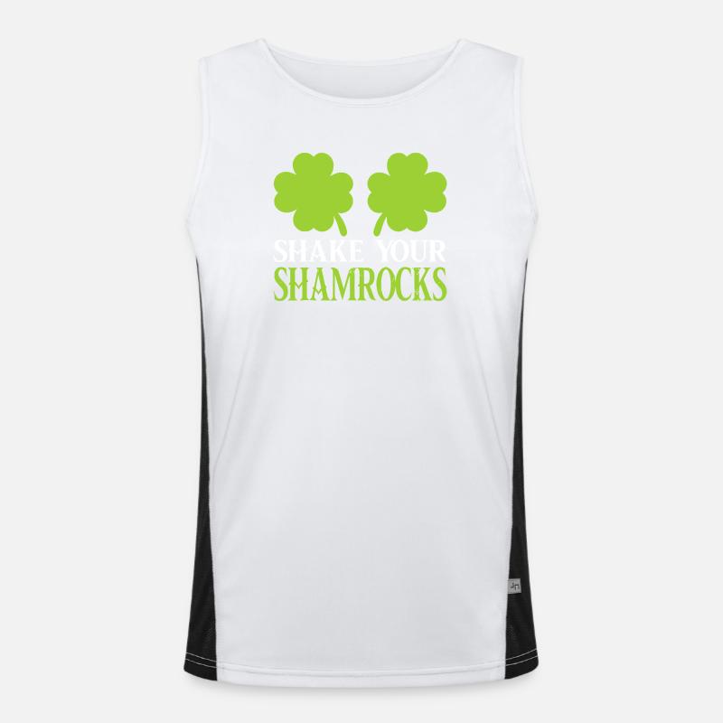 Shamrock Shake Motif Men's Functional Contrast Tank Top 