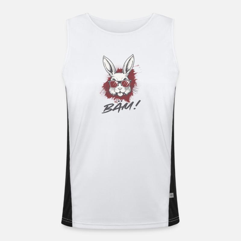Cool Bunny BÄM Statement Statement Drôle Débardeur respirant contrasté Homme 