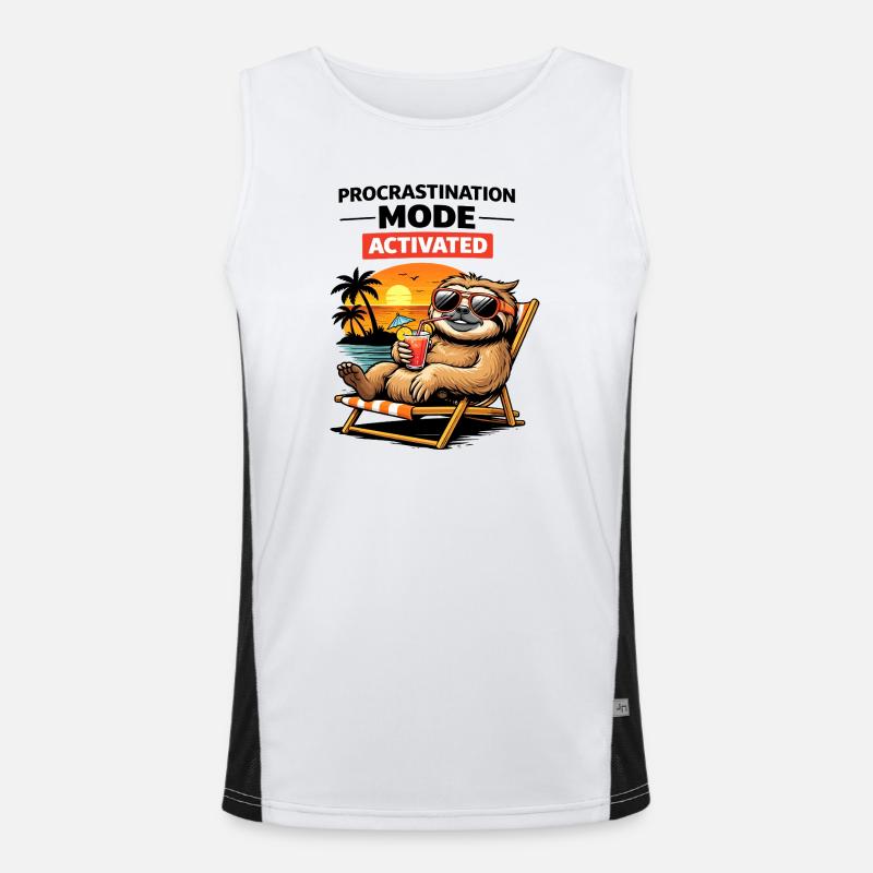 Activated Sloth Beach Chill Men's Functional Contrast Tank Top 