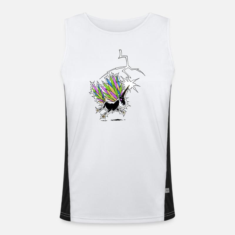 Einhorn-Blitzableiter Funktionelles Kontrast-Tank Top für Männer 