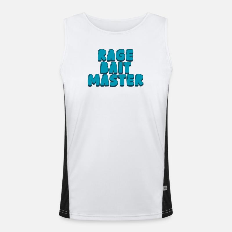 rage bait master - Men's Functional Contrast Tank Top  - white/black