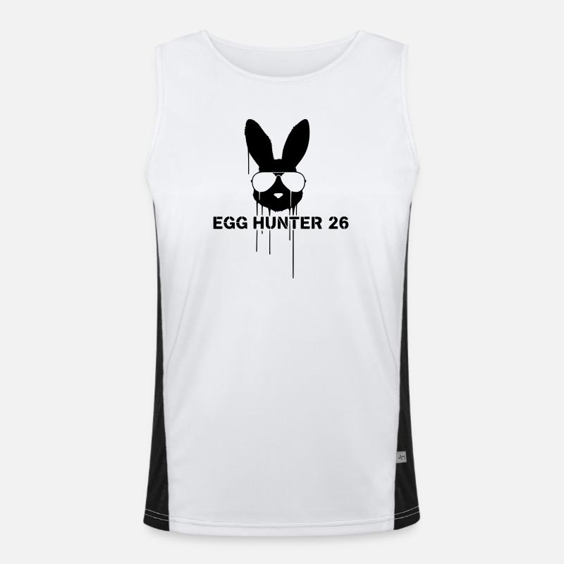 Cooler Egg Hunter 2026 Hase Ostern Funktionelles Kontrast-Tank Top für Männer 