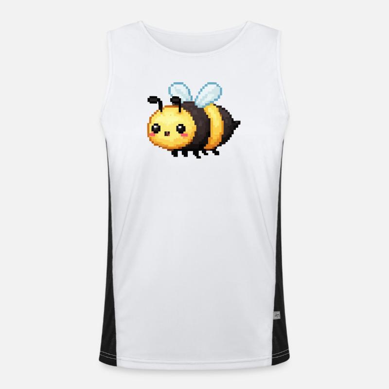 Pixel Bee Cute Retro Bees Men's Functional Contrast Tank Top 